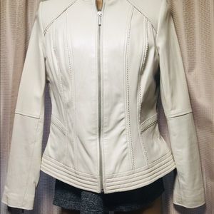 G.I.L.L off white Leather Jacket size 10